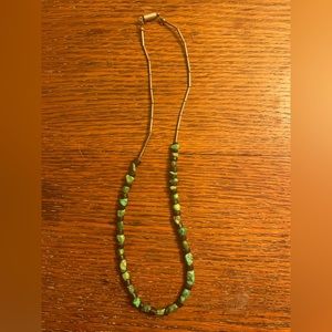 Vintage sterling silver, onyx and turquoise beaded necklace/choker